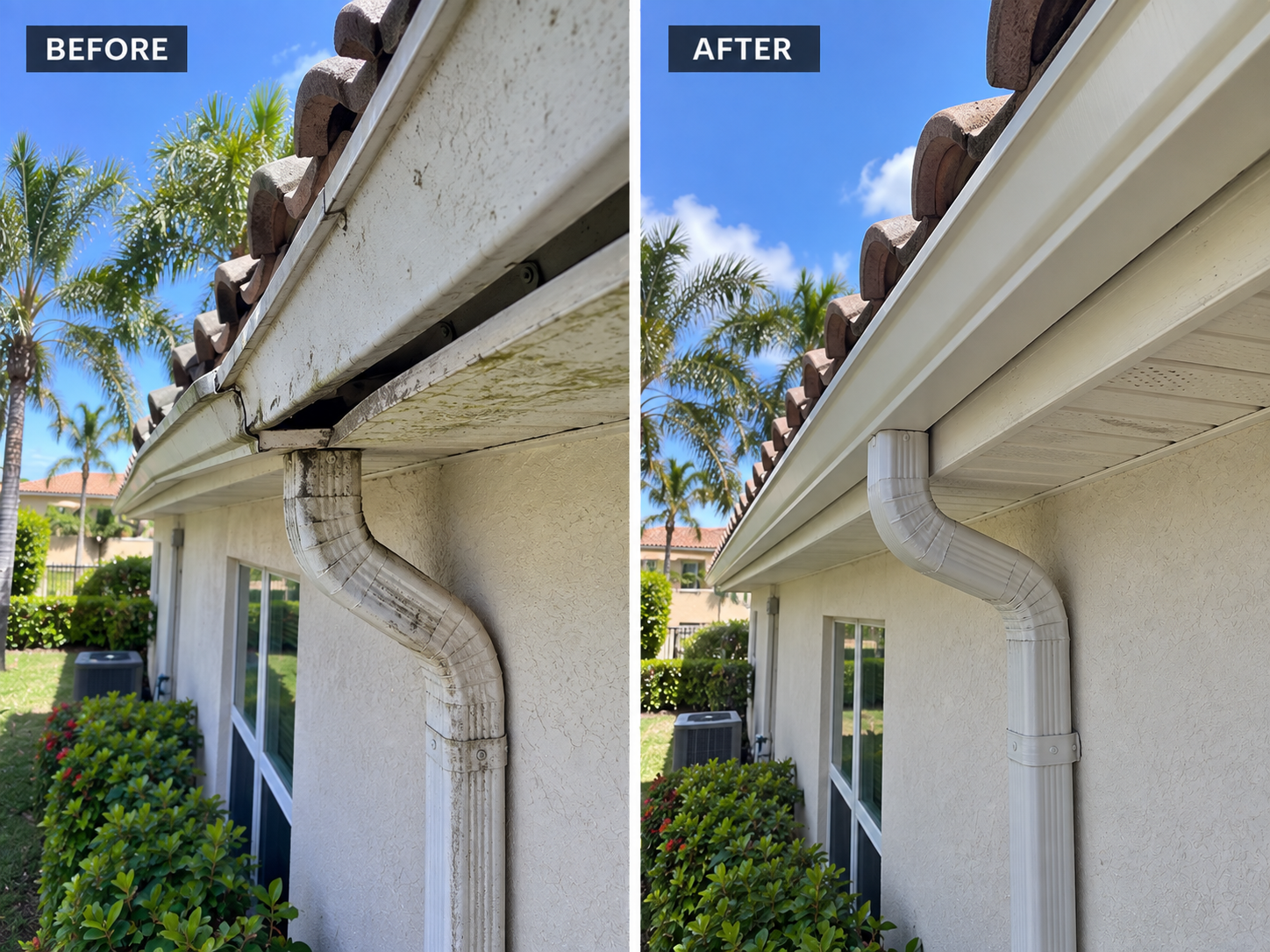 Gutter & fascia repair before and after